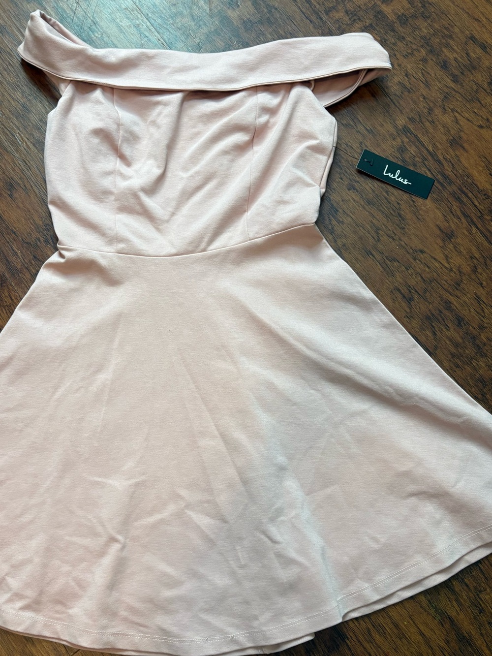 Lulu's Blush Off-Shoulder Skater Dress for Women